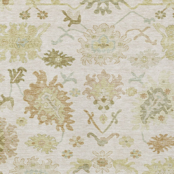 Homeroots 3' Artichoke Green Floral Indoor Outdoor Area Rug - Durable, Washable, Stylish For Any Space 3' X 5' Polyester 605211