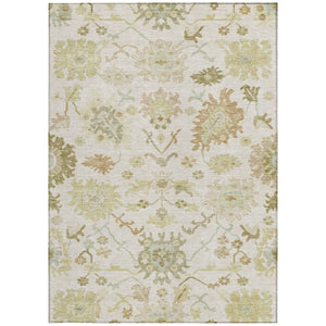 Homeroots 3' Artichoke Green Floral Indoor Outdoor Area Rug - Durable, Washable, Stylish For Any Space 8' X 10' Polyester 605214