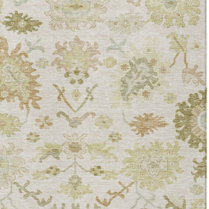 Homeroots 3' Artichoke Green Floral Indoor Outdoor Area Rug - Durable, Washable, Stylish For Any Space 10' X 14' Polyester 605216