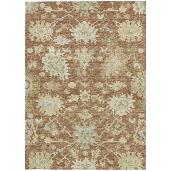 Homeroots 3' Artichoke Green Floral Indoor Outdoor Area Rug - Durable, Washable, Stylish For Any Space 8' X 10' Polyester 605220