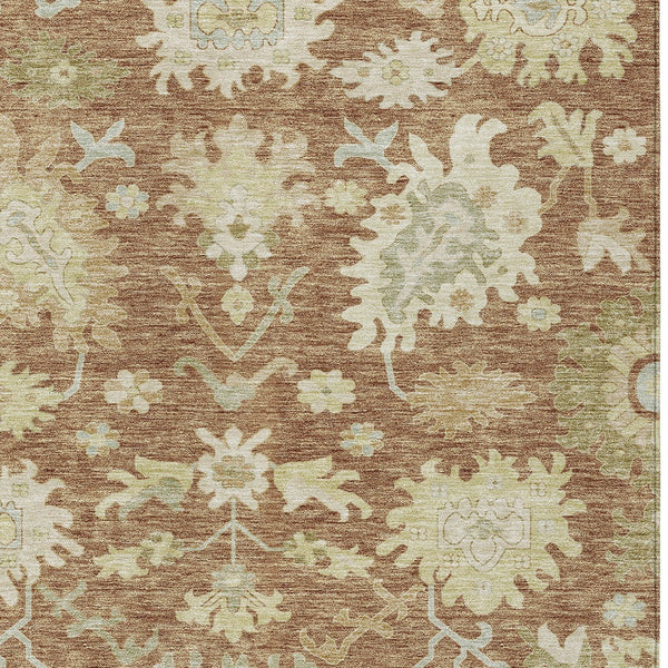 Homeroots 3' Artichoke Green Floral Indoor Outdoor Area Rug - Durable, Washable, Stylish For Any Space 10' X 14' Polyester 605222