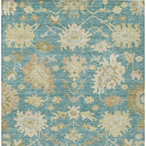 Homeroots 3' Artichoke Green Floral Indoor Outdoor Area Rug - Durable, Washable, Stylish For Any Space 10' X 14' Polyester 605228