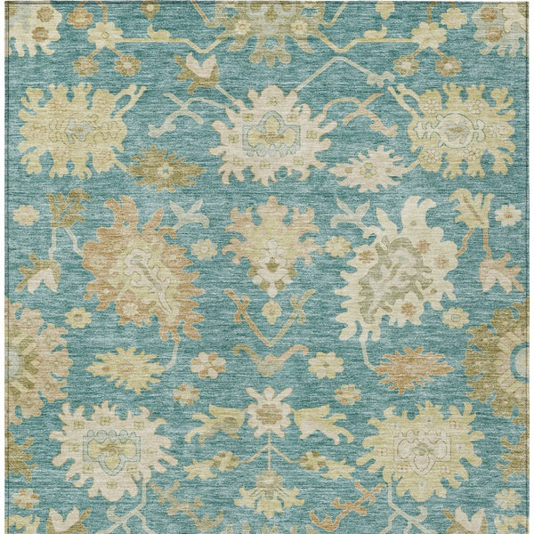 Homeroots 3' Artichoke Green Floral Indoor Outdoor Area Rug - Durable, Washable, Stylish For Any Space 10' X 14' Polyester 605228