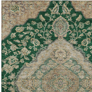 Homeroots 3' Charcoal Gray And Brown Oriental Washable Rug For Indoor And Outdoor Spaces - Durable Design 9' X 12' Polyester 605245