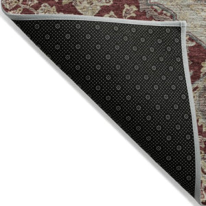Homeroots 3' Charcoal Gray And Brown Oriental Washable Rug For Indoor And Outdoor Spaces - Durable Design 3' X 5' Polyester 605247