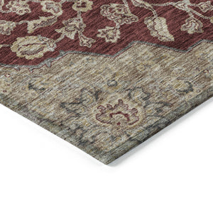 Homeroots 3' Charcoal Gray And Brown Oriental Washable Rug For Indoor And Outdoor Spaces - Durable Design 9' X 12' Polyester 605251