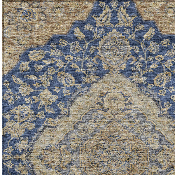 Homeroots 3' Charcoal Gray And Brown Oriental Washable Rug For Indoor And Outdoor Spaces - Durable Design 8' X 10' Polyester 605256