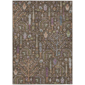 HomeRoots 5' Vibrant Floral Washable Area Rug for Indoor and Outdoor Use - Durable, Stain-Resistant Design 5' X 8' 605260