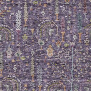 Homeroots 3' Stylish Brown Purple And Blue Floral Washable Area Rug For Indoor And Outdoor Use, Durable Design 3' X 5' Polyester 605265
