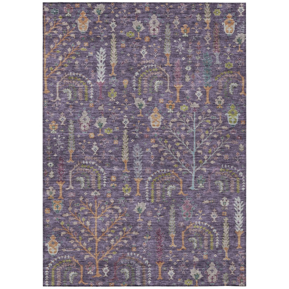 HomeRoots 5' Colorful Floral Washable Area Rug - Durable Indoor/Outdoor Design for Patios, Kitchens & More 5' X 8' 605266