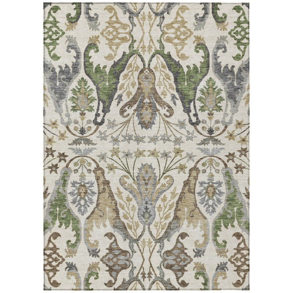 HomeRoots 5' Durable Floral Area Rug - Washable, Indoor/Outdoor, Ideal for High-Traffic Homes with Kids & Pets 5' X 8' 605284