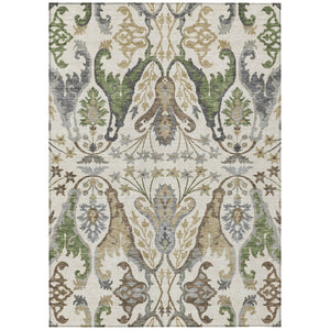 HomeRoots 5' Durable Floral Area Rug - Washable, Indoor/Outdoor, Ideal for High-Traffic Homes with Kids & Pets 8' X 10' 605286