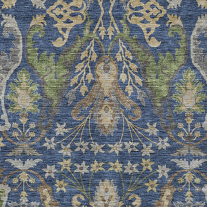 Homeroots 3' Elegant Black Green & Brown Floral Washable Area Rug For Indoor & Outdoor Spaces, 36" X 60" 8' X 10' Polyester 605292