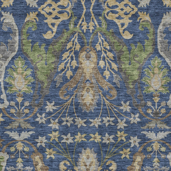 Homeroots 3' Elegant Black Green & Brown Floral Washable Area Rug For Indoor & Outdoor Spaces, 36" X 60" 8' X 10' Polyester 605292