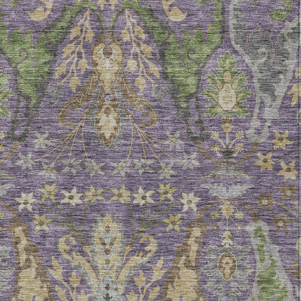 Homeroots 3' Elegant Black Green & Brown Floral Washable Area Rug For Indoor & Outdoor Spaces, 36" X 60" 3' X 5' Polyester 605295