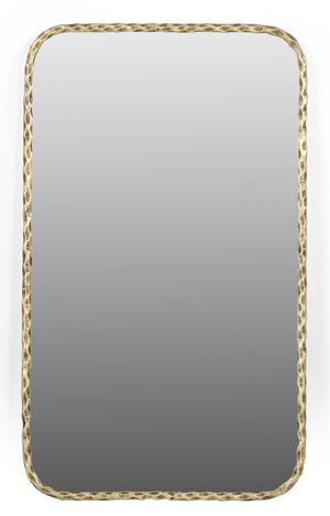 HomeRoots 48" Brass Iron Framed Accent Mirror - Industrial Chic Design to Brighten Any Space with Style! 605301