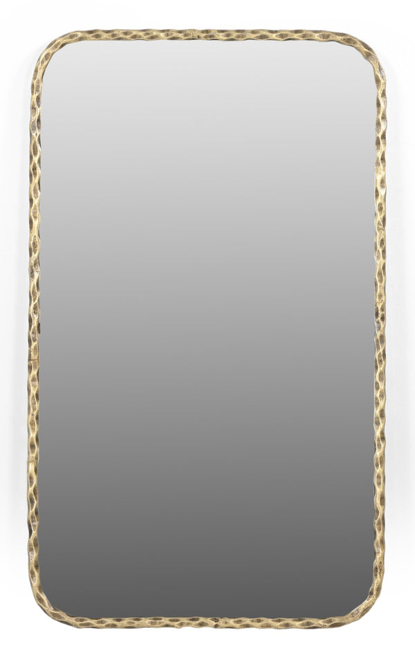HomeRoots 48" Brass Iron Framed Accent Mirror - Industrial Chic Design to Brighten Any Space with Style! 605301