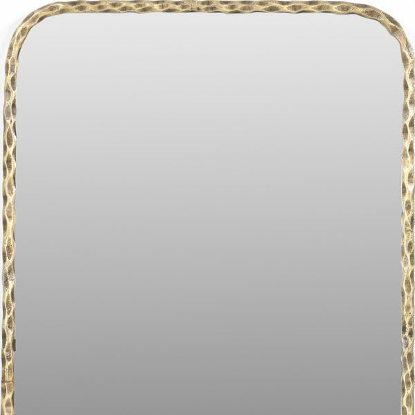 HomeRoots 48" Brass Iron Framed Accent Mirror - Industrial Chic Design to Brighten Any Space with Style! 605301