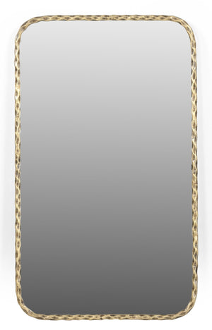 HomeRoots 48" Brass Iron Framed Accent Mirror - Industrial Chic Design to Brighten Any Space with Style! 605301