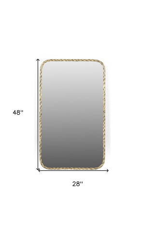 HomeRoots 48" Brass Iron Framed Accent Mirror - Industrial Chic Design to Brighten Any Space with Style! 605301