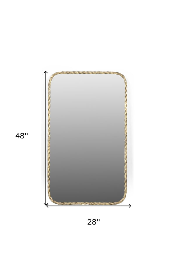 HomeRoots 48" Brass Iron Framed Accent Mirror - Industrial Chic Design to Brighten Any Space with Style! 605301