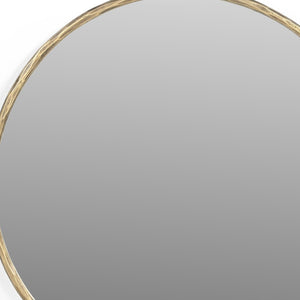 HomeRoots 24" Brass Round Iron Framed Accent Mirror - Elegant Wall Decor for Modern Living Spaces & Offices 605304