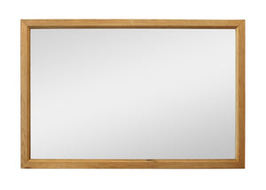 Homeroots 40" Natural Solid Wood Framed Mounted Accent Mirror - Stylish Mid-century Design For Bright Spaces  Solid Wood 605306
