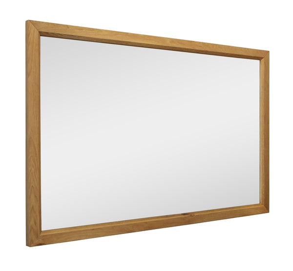 Homeroots 40" Natural Solid Wood Framed Mounted Accent Mirror - Stylish Mid-century Design For Bright Spaces  Solid Wood 605306