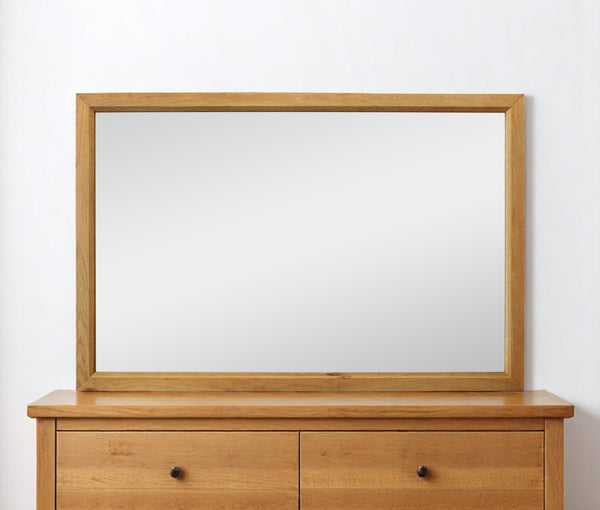 HomeRoots 40" Natural Solid Wood Framed Accent Mirror - Mid-Century Charm, Premium Glass, Versatile Decor 605306