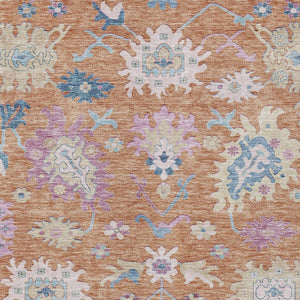 Homeroots 3' Blue Pink And Ivory Floral Washable Area Rug For Indoor And Outdoor Spaces, Durable And Stylish 3' X 5' Polyester 605313
