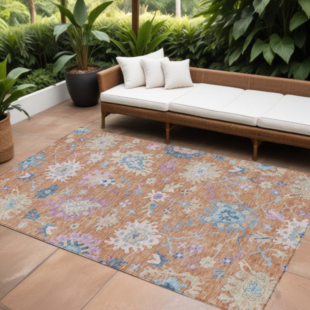 HomeRoots 9' X 12' Vibrant Floral Indoor Outdoor Area Rug – Durable, Washable, Soft, Perfect for Any Space! 605317