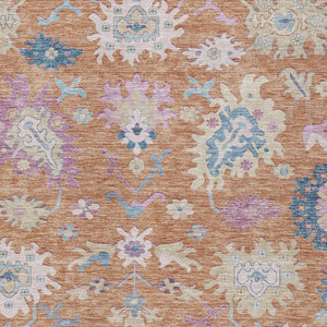 Homeroots 3' Blue Pink And Ivory Floral Washable Area Rug For Indoor And Outdoor Spaces, Durable And Stylish 9' X 12' Polyester 605317