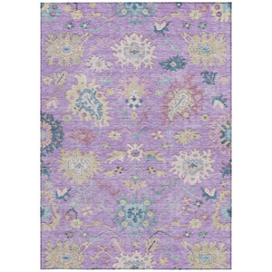 Homeroots 3' Blue Pink And Ivory Floral Washable Area Rug For Indoor And Outdoor Spaces, Durable And Stylish 3' X 5' Polyester 605325