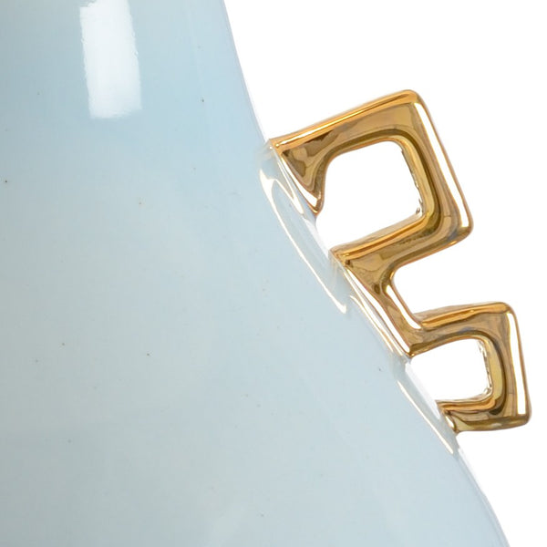 Wildwood Ming Pear-Shaped Table Lamp In Powder Blue Glaze With Geometric Handles And Luxe Gold Leaf Base 60533