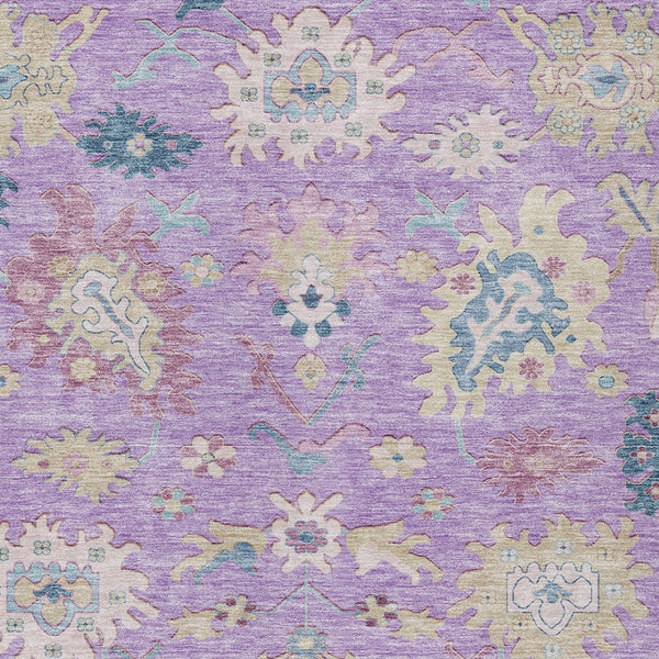 Homeroots 3' Blue Pink And Ivory Floral Washable Area Rug For Indoor And Outdoor Spaces, Durable And Stylish 10' X 14' Polyester 605330