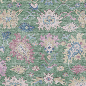 Homeroots 3' Blue Pink And Ivory Floral Washable Area Rug For Indoor And Outdoor Spaces, Durable And Stylish 3' X 5' Polyester 605331