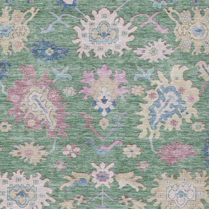 Homeroots 3' Blue Pink And Ivory Floral Washable Area Rug For Indoor And Outdoor Spaces, Durable And Stylish 8' X 10' Polyester 605334