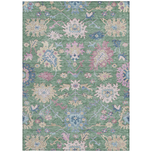 Homeroots 3' Blue Pink And Ivory Floral Washable Area Rug For Indoor And Outdoor Spaces, Durable And Stylish 9' X 12' Polyester 605335