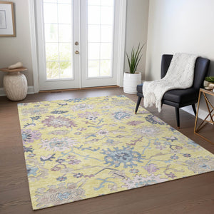 Homeroots 3' Blue Pink And Ivory Floral Washable Area Rug For Indoor And Outdoor Spaces, Durable And Stylish 3' X 5' Polyester 605343