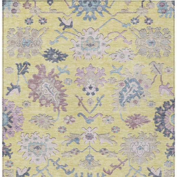 Homeroots 3' Blue Pink And Ivory Floral Washable Area Rug For Indoor And Outdoor Spaces, Durable And Stylish 5' X 8' Polyester 605344