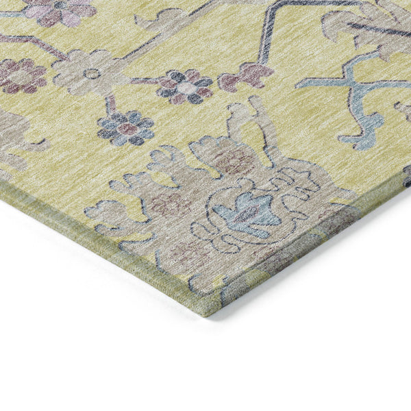 Homeroots 3' Blue Pink And Ivory Floral Washable Area Rug For Indoor And Outdoor Spaces, Durable And Stylish 5' X 8' Polyester 605344