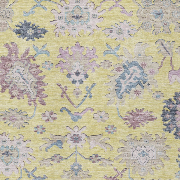 Homeroots 3' Blue Pink And Ivory Floral Washable Area Rug For Indoor And Outdoor Spaces, Durable And Stylish 5' X 8' Polyester 605344