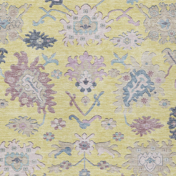 Homeroots 3' Blue Pink And Ivory Floral Washable Area Rug For Indoor And Outdoor Spaces, Durable And Stylish 9' X 12' Polyester 605347