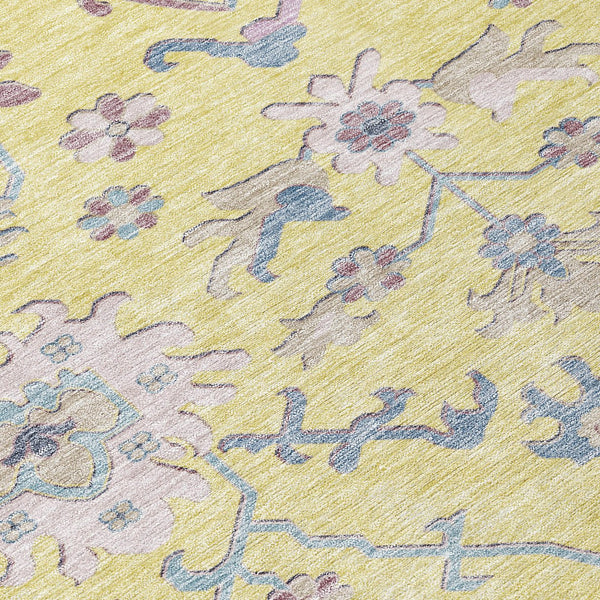 Homeroots 3' Blue Pink And Ivory Floral Washable Area Rug For Indoor And Outdoor Spaces, Durable And Stylish 9' X 12' Polyester 605347