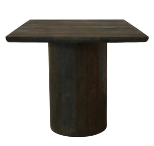 HomeRoots 24" Rustic Dark Brown Distressed Solid Wood Pedestal End Table - Versatile, Durable & Stylish Decor 605350