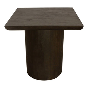HomeRoots 24" Rustic Dark Brown Distressed Solid Wood Pedestal End Table - Versatile, Durable & Stylish Decor 605350