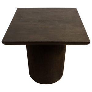 HomeRoots 24" Rustic Dark Brown Distressed Solid Wood Pedestal End Table - Versatile, Durable & Stylish Decor 605350