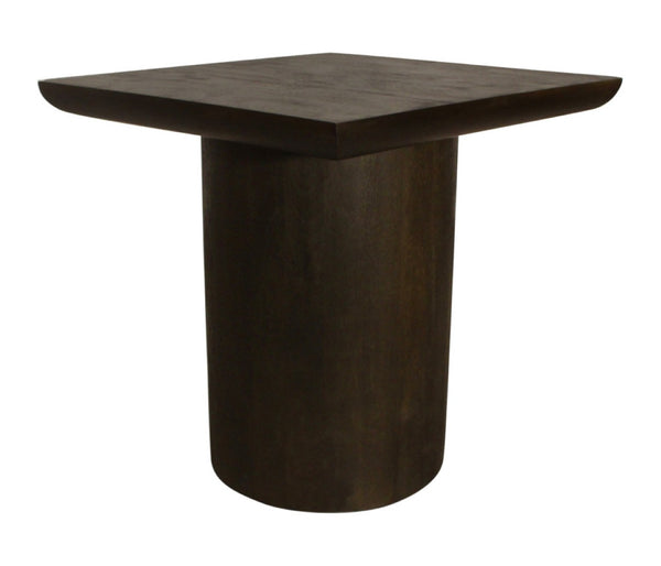 HomeRoots 24" Rustic Dark Brown Distressed Solid Wood Pedestal End Table - Versatile, Durable & Stylish Decor 605350