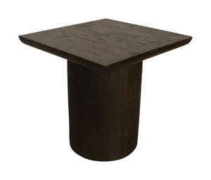 HomeRoots 24" Rustic Dark Brown Distressed Solid Wood Pedestal End Table - Versatile, Durable & Stylish Decor 605350