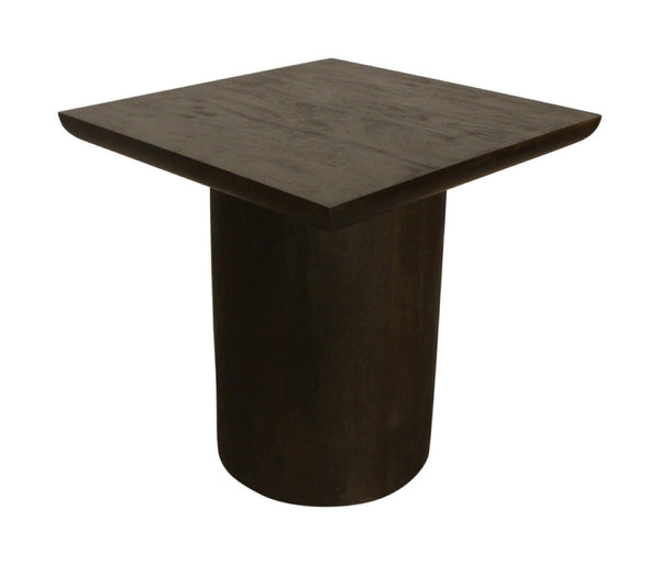 HomeRoots 24" Rustic Dark Brown Distressed Solid Wood Pedestal End Table - Versatile, Durable & Stylish Decor 605350